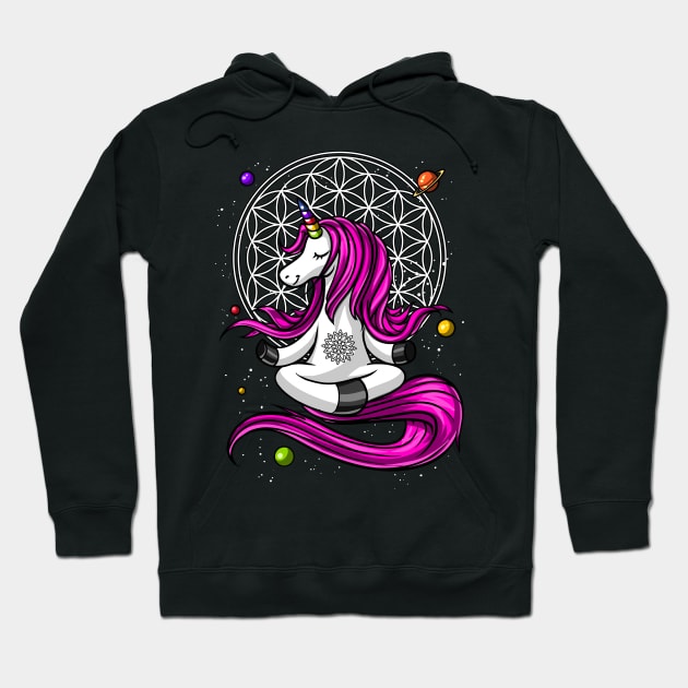 Unicorn Zen Yoga Hoodie by underheaven